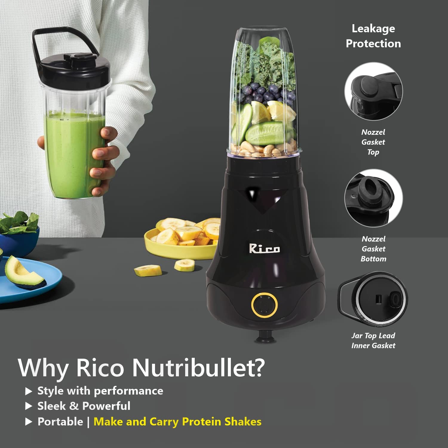 Rico Nutri Pro 400 Watts Copper Motor (5 Jars, 3 Blades) - Model MG220 ...